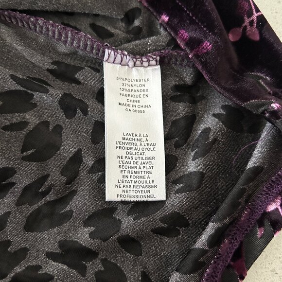 Reitman’s Purple Velvet Burnout Floral Top Fairy Whimsigoth Cap Sleeve Sz M - Picture 6 of 7